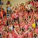Elementary school children from Eberwhite elementary celebrate as a teacher form their school wins a dance at Cliff Keen Arena during the 14th Annual Kids' Fair at University of Michigan on Friday. Melanie Maxwell I AnnArbor.com